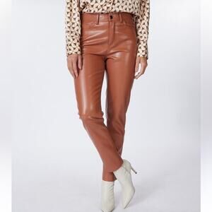 ESQUALO FAUX LEATHER PANTS Camel 6